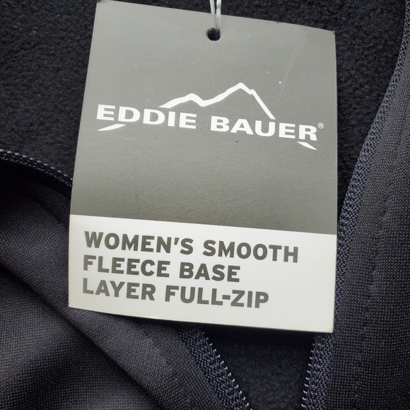 𝅺Eddie Bauer Large black women's  Full-Zip Microfleece Jacket - Picture 11 of 13